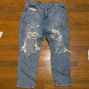 American Eagle highest rise mom distressed jeans